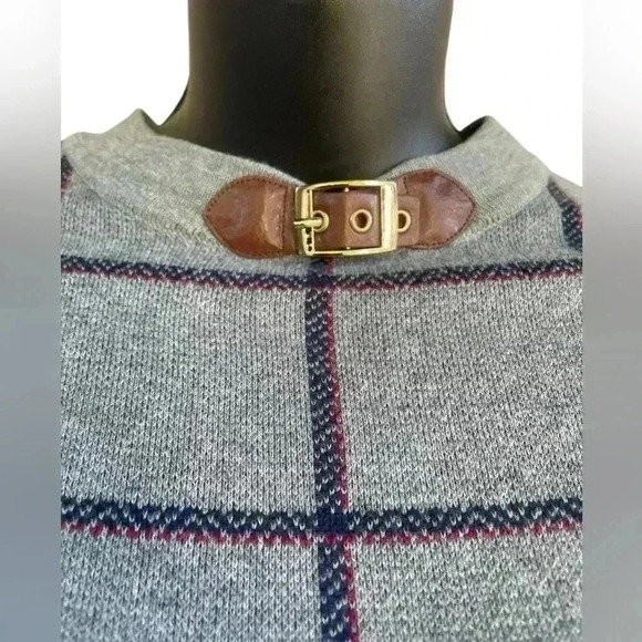 Hope & Henry women’s Cable Sweater Cape Gray Plaid sz small 100% cotton preloved - Picture 4 of 8